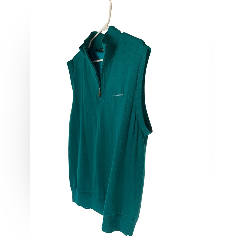 Vintage Teal Ribbed Knit Golf Top